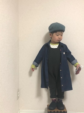 「アイテム（シャツワンピース）」を使った、hinataさん（キッズ・100cm）の冬コーディネート