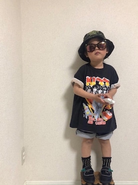 「chuu（チュー）のアイテム」を使った、hinataさん（キッズ・100cm）の春コーディネート