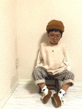 「アイテム（音楽/本・雑誌）」を使った、hinataさん（キッズ・100cm）の秋コーディネート