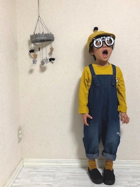 「pero（ペロ）のアイテム」を使った、hinataさん（キッズ・100cm）の秋コーディネート