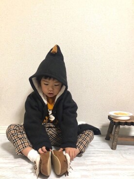 「アイテム（ブルゾン）」を使った、hinataさん（キッズ・110cm）の秋コーディネート