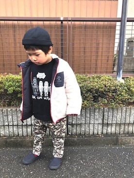 「アイテム（ブルゾン）」を使った、hinataさん（キッズ・110cm）の冬コーディネート