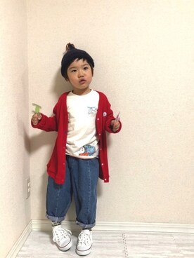 「Thomas（トーマス）のアイテム」を使った、hinataさん（キッズ・110cm）の春コーディネート