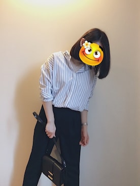 「ストライブシャツ」｜アボカドさん（レディース・160cm）の夏コーディネート