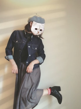 「UNTITLED（アンタイトル）のアイテム（ハンチング/ベレー帽）」を使った、アボカドさん（レディース・160cm）の秋コーディネート