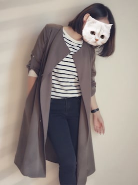 「andemiu」｜「アイテム（その他アウター）」を使った、アボカドさん（レディース・160cm）の秋コーディネート