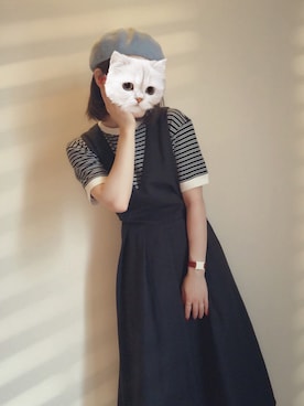 「UNTITLED（アンタイトル）のアイテム（ハンチング/ベレー帽）」を使った、アボカドさん（レディース・160cm）の夏コーディネート