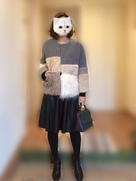 「もふもふアウター」｜アボカドさん（レディース・160cm）の秋コーディネート