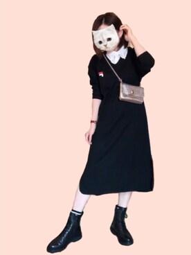 「FILA（フィラ）のアイテム（ワンピース/ドレス）」を使った、アボカドさん（レディース・160cm）の秋コーディネート