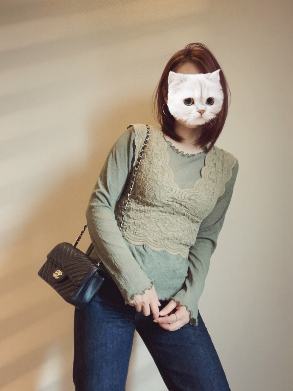 大人気【CHANEL】デニムパンツ バックスタイルもオシャレ どんなトップスにも合う♡】CHANEL デニム ドット パンツ