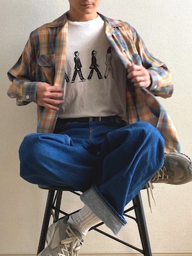 「PENDLETON（ペンドルトン）のアイテム（トップス）」を使った、fukaさん（メンズ・170cm）の春コーディネート