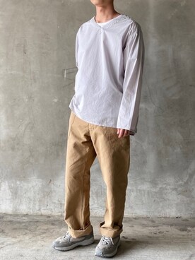 「orcival」｜「アイテム（チノパンツ）」を使った、fukaさん（メンズ・170cm）の春コーディネート