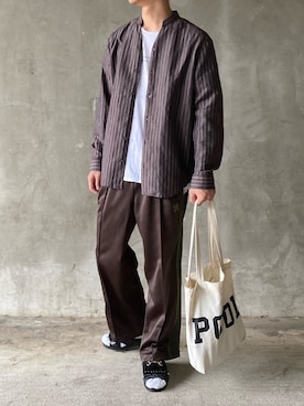 「Stutostein Nolley's（シュテットシュタインノーリーズ）のアイテム（トップス）」を使った、fukaさん（メンズ・170cm）の春コーディネート