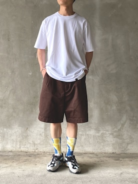 「BATONER（バトナー）のアイテム」を使った、fukaさん（メンズ・170cm）の夏コーディネート