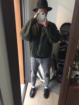 「アイテム（モカシン/デッキシューズ）」を使った、大たかさんさん（メンズ・176cm）の冬コーディネート