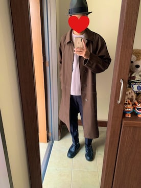「CASPER JOHN」｜「アイテム（モカシン/デッキシューズ）」を使った、大たかさんさん（メンズ・176cm）の冬コーディネート