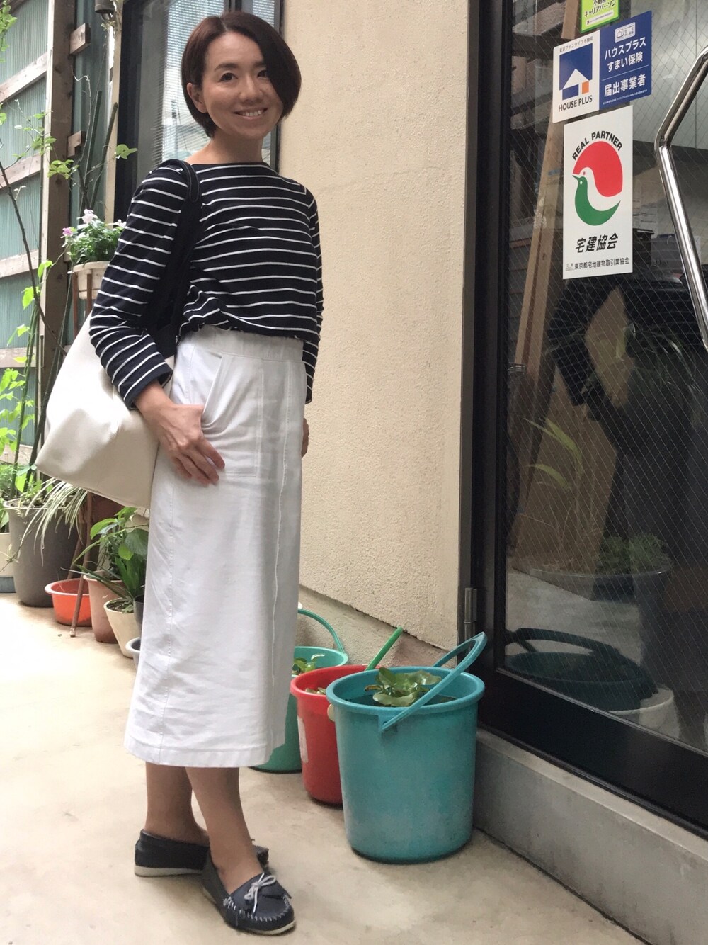 ChitoseImanishiさんの「デニムジャージースカート（丈標準73.5～77.5cm）（UNIQLO）」を使ったコーディネート