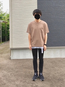 「Reebok（リーボック）のReebokリーボック FURYLITE フューリーライト V68764 17SP ABC-MART限定 BLACK/WHITE（スニーカー）」を使った、takeさん（メンズ・170cm）の夏コーディネート