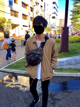 「Reebok（リーボック）のReebokリーボック FURYLITE フューリーライト V68764 17SP ABC-MART限定 BLACK/WHITE（スニーカー）」を使った、takeさん（メンズ・170cm）の秋コーディネート