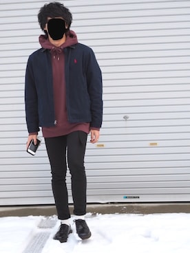 「UNIQLO（ユニクロ）のウルトラストレッチジーンズ（デニムパンツ）」を使った、takeさん（メンズ・171cm・20代）の冬コーディネート