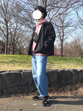 「JUNRED（ジュンレッド）のアイテム（ボディバッグ/ウエストポーチ）」を使った、TaKaさん（メンズ・175cm）の春コーディネート