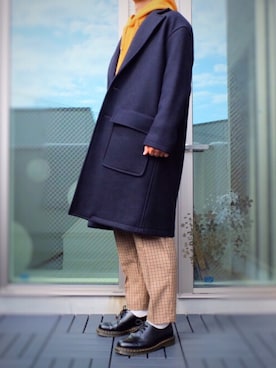 「シンプルおしゃれが好き」｜「アイテム（チェスターコート）」を使った、TaKaさん（メンズ・176cm）の秋コーディネート