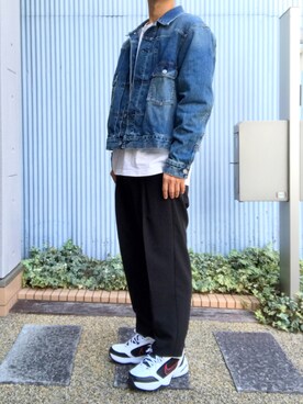 「YARD PLUS（ヤードプリュス）のアイテム（スラックス）」を使った、TaKaさん（メンズ・176cm）の秋コーディネート