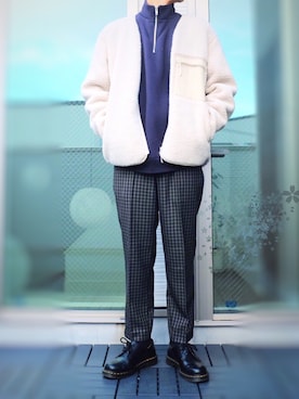 「Dr. Martens（ドクターマーチン）のDr.Martens / ドクターマーチン 1461 3EYE GIBSON SHOE 3ホール ギブソン シューズ ブーツ（ブーツ）」を使った、TaKaさん（メンズ・176cm）の冬コーディネート