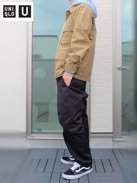 「UNIQLOU」｜「アイテム（ブルゾン）」を使った、TaKaさん（メンズ・176cm）の冬コーディネート