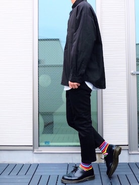 「zozoデニム」｜「アイテム（その他シューズ）」を使った、TaKaさん（メンズ・176cm）の春コーディネート