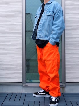 「SILVER TAB（シルバータブ）のアイテム（デニムジャケット）」を使った、TaKaさん（メンズ・176cm）の春コーディネート
