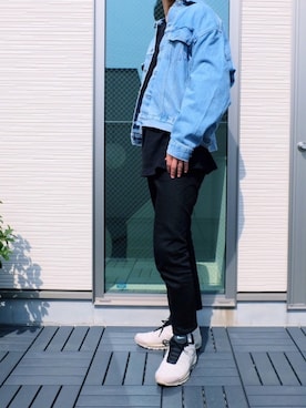 「SILVER TAB（シルバータブ）のアイテム（デニムジャケット）」を使った、TaKaさん（メンズ・176cm）の春コーディネート