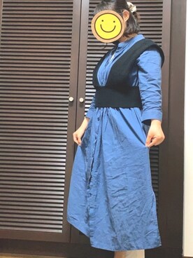 「ローリーズファーム(LOWRYS FARM)」｜「アイテム（シャツワンピース）」を使った、chachamaruさん（レディース・150cm）の春コーディネート
