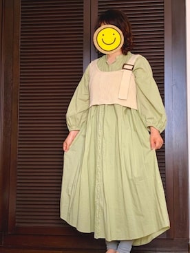 「ピスタチオ」｜「アイテム（シャツワンピース）」を使った、chachamaruさん（レディース・150cm）の春コーディネート