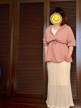 「透かし編みスカート」｜chachamaruさん（レディース・150cm）の春コーディネート