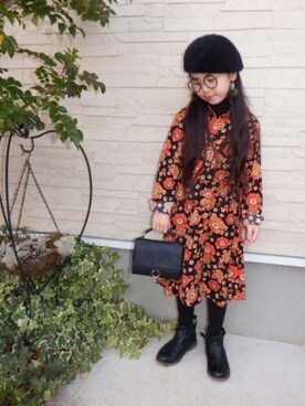 「AZUL by moussy（アズールバイマウジー）のアイテム（ワンピース/ドレス）」を使った、ma_yaさん（キッズ・124cm）の秋コーディネート