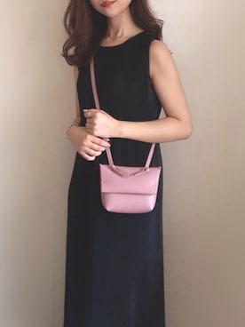 「Re:EDIT（リエディ）の[近藤千尋さん着用][お家で洗える][低身長向け/高身長向けサイズ対応]マットプリーツノースリーブマキシワンピース（ワンピース、ブラック系）」を使った、mhywearさん（レディース・157cm）の夏コーディネート