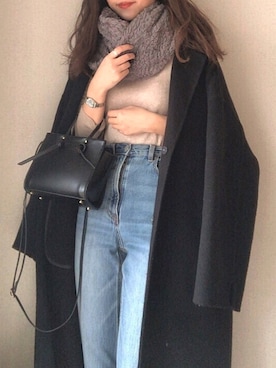 「URBAN RESEARCH（アーバンリサーチ）のアイテム（その他アウター、ブラック系）」を使った、mhywearさん（レディース・157cm）の冬コーディネート