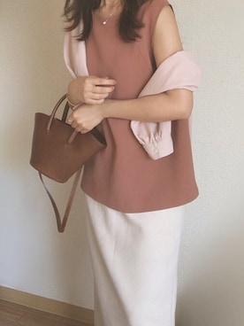 「Futier land（フューティアランド）のアイテム（スカート、ホワイト系）」を使った、mhywearさん（レディース・157cm）の夏コーディネート