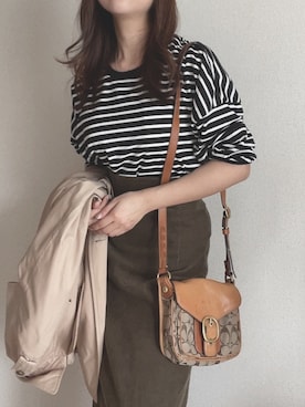 「reca（レカ）のアイテム（トップス、ブラック系）」を使った、mhywearさん（レディース・157cm）の秋コーディネート