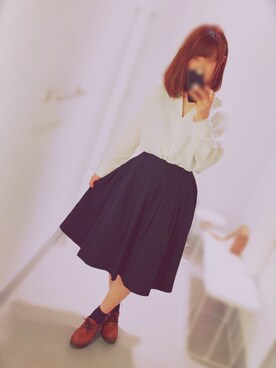 「UNIQLO（ユニクロ）のアイテム（スカート、ブルー系）」を使った、gonさん（レディース・164cm）の夏コーディネート