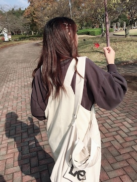 「OLIVE des OLIVE（オリーブデオリーブ）のアイテム（トップス、グレー系）」を使った、gonさん（レディース・164cm）の冬コーディネート