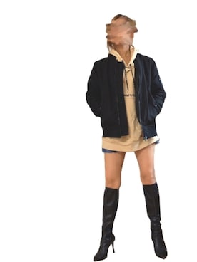 「DIANA」｜「アイテム（MA-1）」を使った、mokaさん（レディース・152cm）の秋コーディネート