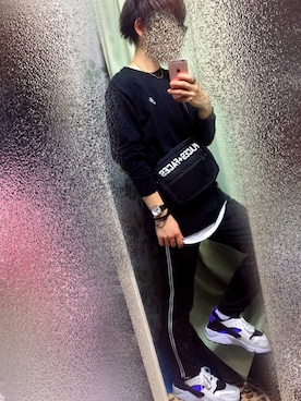 「PLACES+FACES（プレイシーズフェイシーズ）のアイテム（バッグ）」を使った、はなまる◎さん（メンズ・168cm）の夏コーディネート