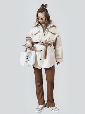 「DHOLIC（ディーホリック）のアイテム（その他アウター）」を使った、eriiicaさん（レディース・158cm）の春コーディネート