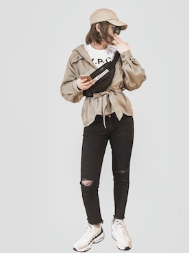 「NIKE（ナイキ）のナイキ エア マックス 95 プレミアム コントラスト ウィメンズシューズ / NIKE AIR MAX 95 PREMIUM CONTRAST（スニーカー）」を使った、eriiicaさん（レディース・158cm）の春コーディネート