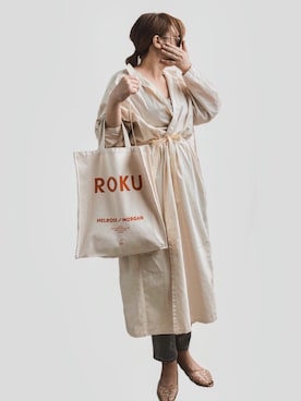 「ROKU」｜「アイテム（その他アウター）」を使った、eriiicaさん（レディース・158cm）の春コーディネート
