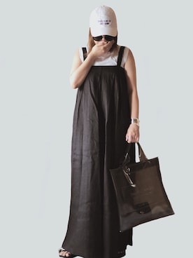 「スボーツミックス」｜「アイテム（サロペット/オーバーオール）」を使った、eriiicaさん（レディース・157cm）の夏コーディネート