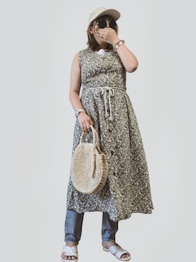 「レザーサンダル」｜「アイテム（シャツワンピース）」を使った、eriiicaさん（レディース・157cm）の夏コーディネート