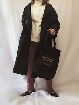 「beautiful people」｜「アイテム（ダウンジャケット/コート）」を使った、eriiicaさん（レディース・158cm）の冬コーディネート
